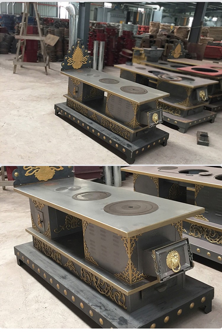 1.8米4鍋位帶烤箱帶火神牌柴煤兩用大號藏爐 — 多功能家用取暖藏爐【爐具】焱森爐業