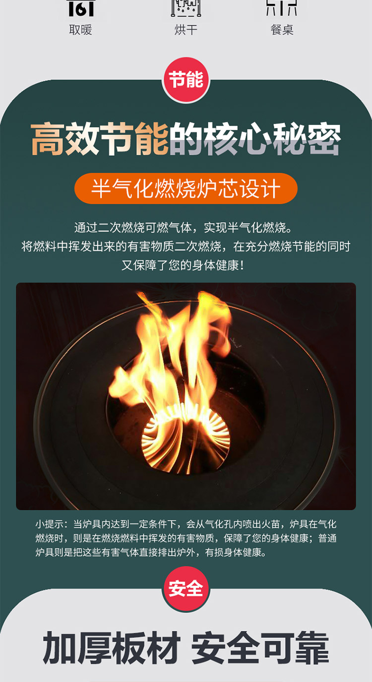 1.8米三鍋位帶烤箱帶火神座柴煤兩用大號藏爐—多功能家用取暖藏爐【爐具】—焱森爐業