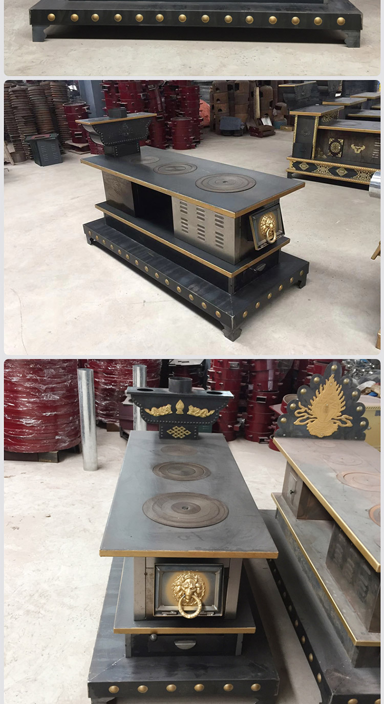 1.8米三鍋位帶烤箱帶火神座柴煤兩用大號藏爐—多功能家用取暖藏爐【爐具】—焱森爐業