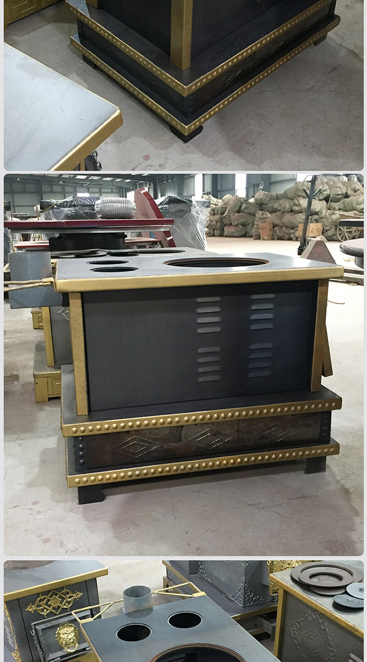 0.8米三鍋位帶烤箱藏爐—多功能家用取暖藏爐【爐具】—焱森爐業